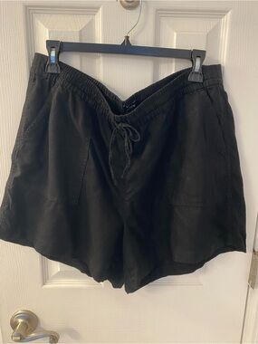 JCrew Black Linen Drawstring Shorts